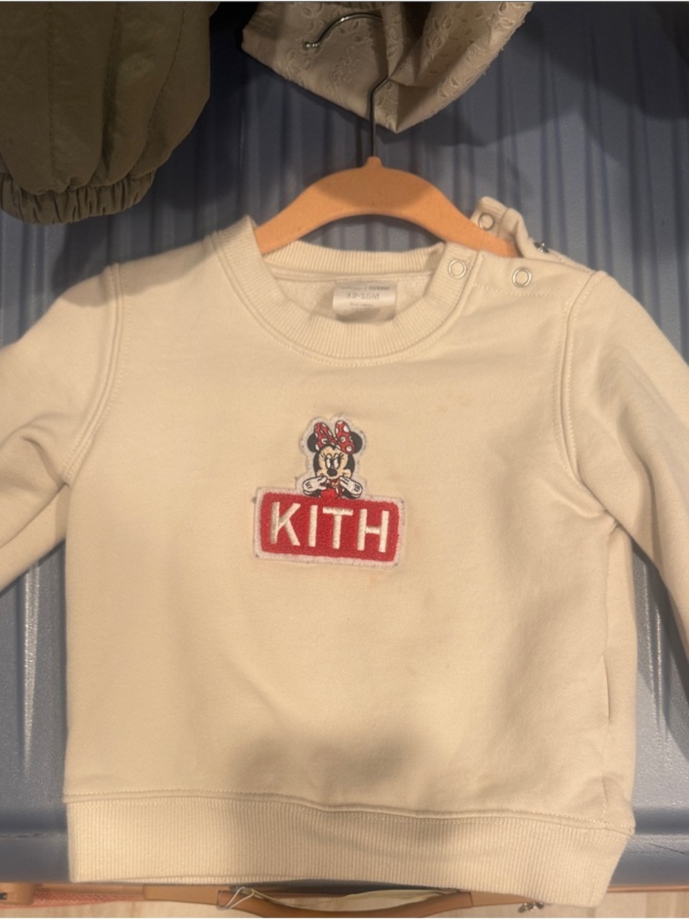 Kith Kids Cream Pullover Sweatshirt with Red Logo Patch